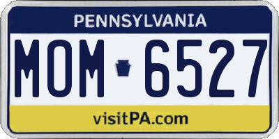 PA license plate MOM6527