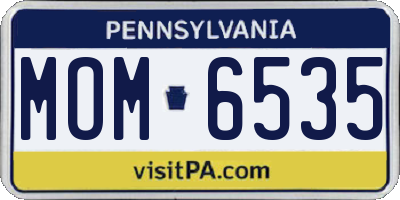 PA license plate MOM6535
