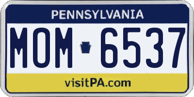 PA license plate MOM6537