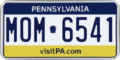 PA license plate MOM6541