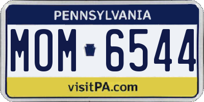 PA license plate MOM6544