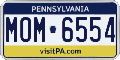 PA license plate MOM6554