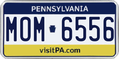 PA license plate MOM6556