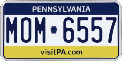 PA license plate MOM6557