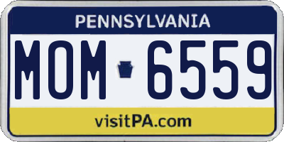 PA license plate MOM6559