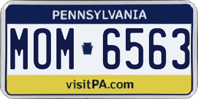 PA license plate MOM6563