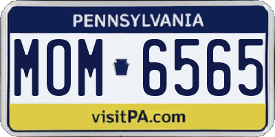 PA license plate MOM6565