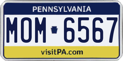 PA license plate MOM6567