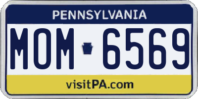 PA license plate MOM6569