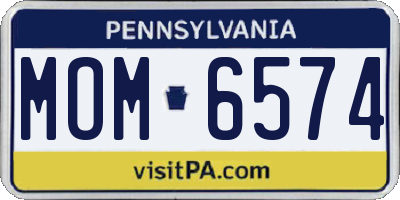 PA license plate MOM6574