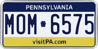 PA license plate MOM6575