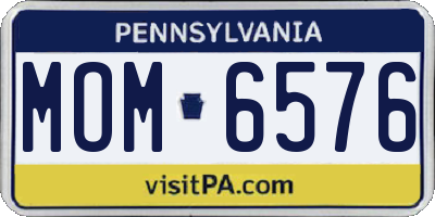 PA license plate MOM6576