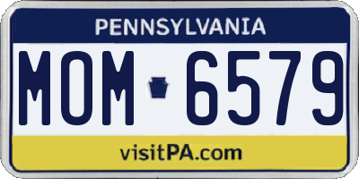 PA license plate MOM6579