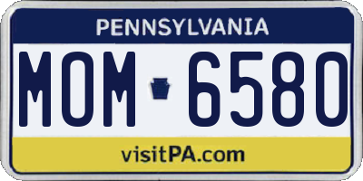 PA license plate MOM6580