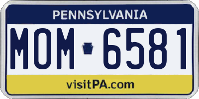 PA license plate MOM6581