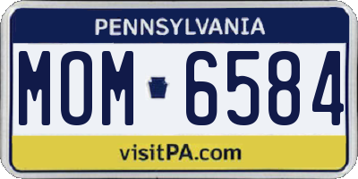 PA license plate MOM6584