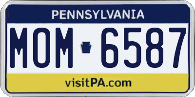 PA license plate MOM6587
