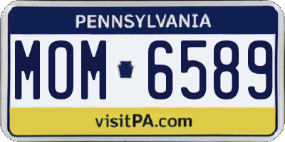 PA license plate MOM6589