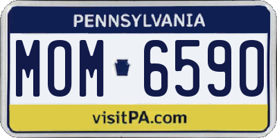 PA license plate MOM6590