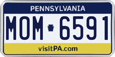 PA license plate MOM6591