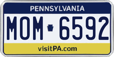 PA license plate MOM6592