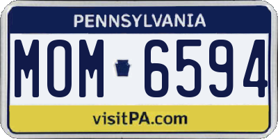 PA license plate MOM6594