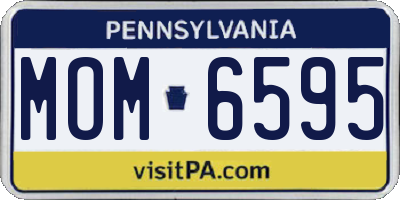 PA license plate MOM6595