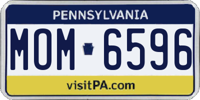 PA license plate MOM6596