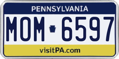 PA license plate MOM6597