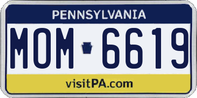 PA license plate MOM6619