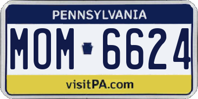 PA license plate MOM6624