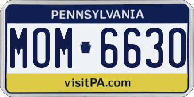 PA license plate MOM6630