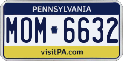 PA license plate MOM6632