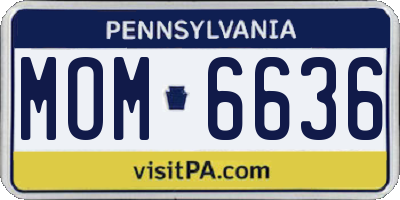 PA license plate MOM6636