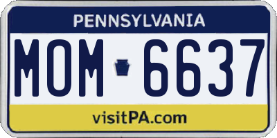 PA license plate MOM6637