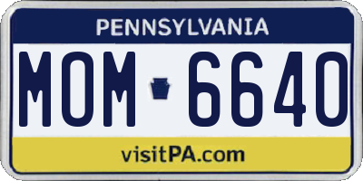 PA license plate MOM6640