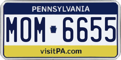 PA license plate MOM6655