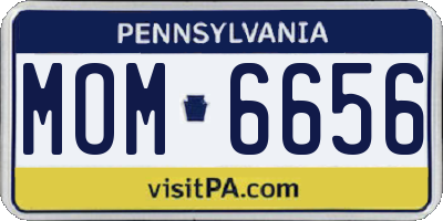 PA license plate MOM6656