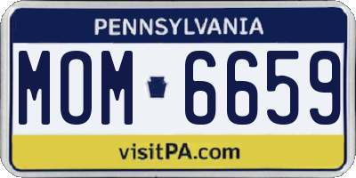 PA license plate MOM6659