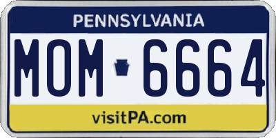 PA license plate MOM6664