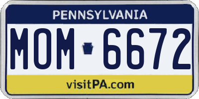 PA license plate MOM6672