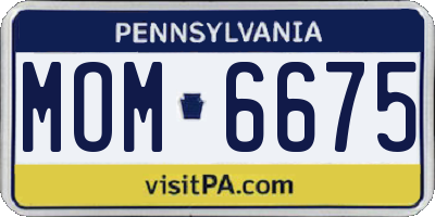 PA license plate MOM6675