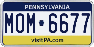 PA license plate MOM6677