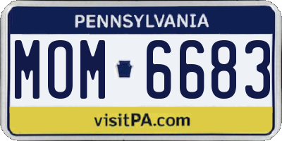 PA license plate MOM6683