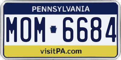 PA license plate MOM6684