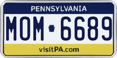 PA license plate MOM6689