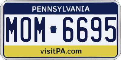 PA license plate MOM6695