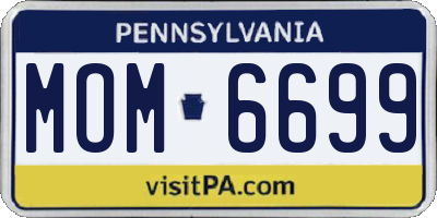 PA license plate MOM6699