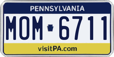 PA license plate MOM6711