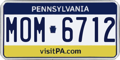 PA license plate MOM6712
